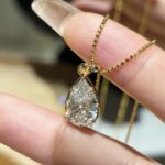 true halo diamond necklace round lab grown diamond (复制) rose gold