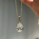 true halo diamond necklace round lab grown diamond (复制) rose gold