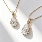 true halo diamond necklace round lab grown diamond (复制) rose gold