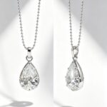 true halo diamond necklace round lab grown diamond (复制) rose gold