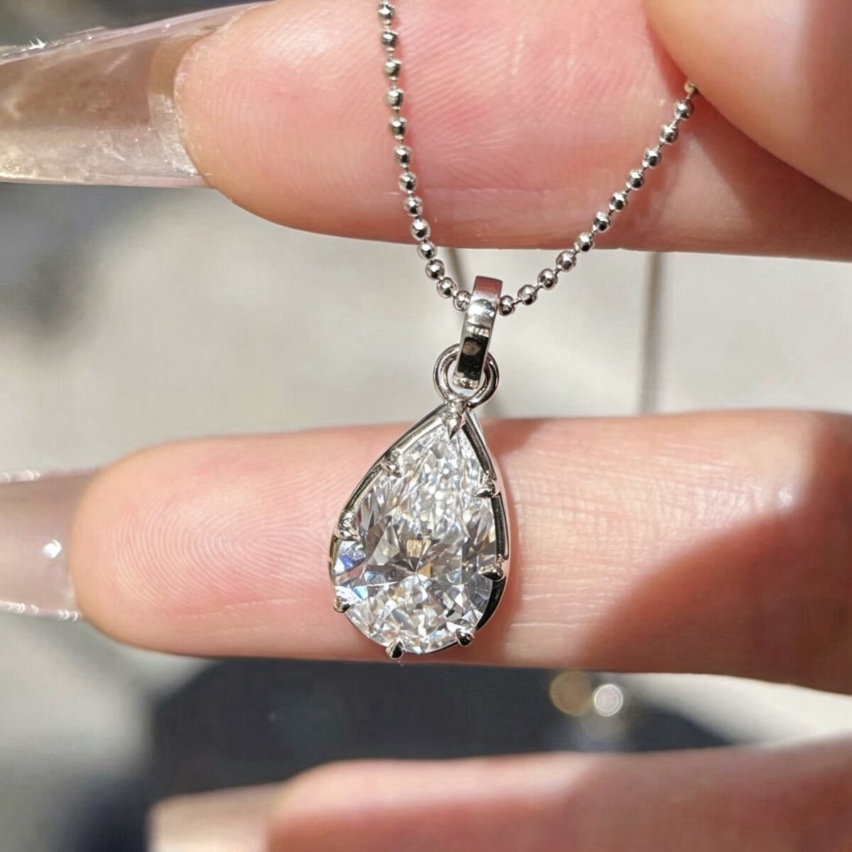 true halo diamond necklace round lab grown diamond (复制) rose gold