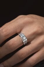 statement platinum men’s ring with lab grown diamond – multi detail luxury band (11)