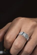 statement platinum men’s ring with lab grown diamond – multi detail luxury band (12)