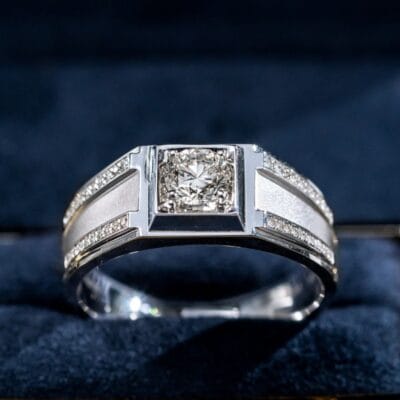 statement platinum men’s ring with lab grown diamond – multi detail luxury band (7)
