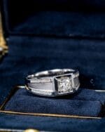 statement platinum men’s ring with lab grown diamond – multi detail luxury band (9)