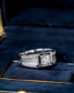 statement platinum men’s ring with lab grown diamond – multi detail luxury band (9)