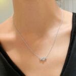 susan lab grown diamond pendant round shape 3 stones style necklace
