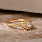 vintage castle bezel lab diamond ring (7)
