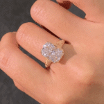 vintage floral engraved radiant cut lab diamond ring in 14k / 18k gold