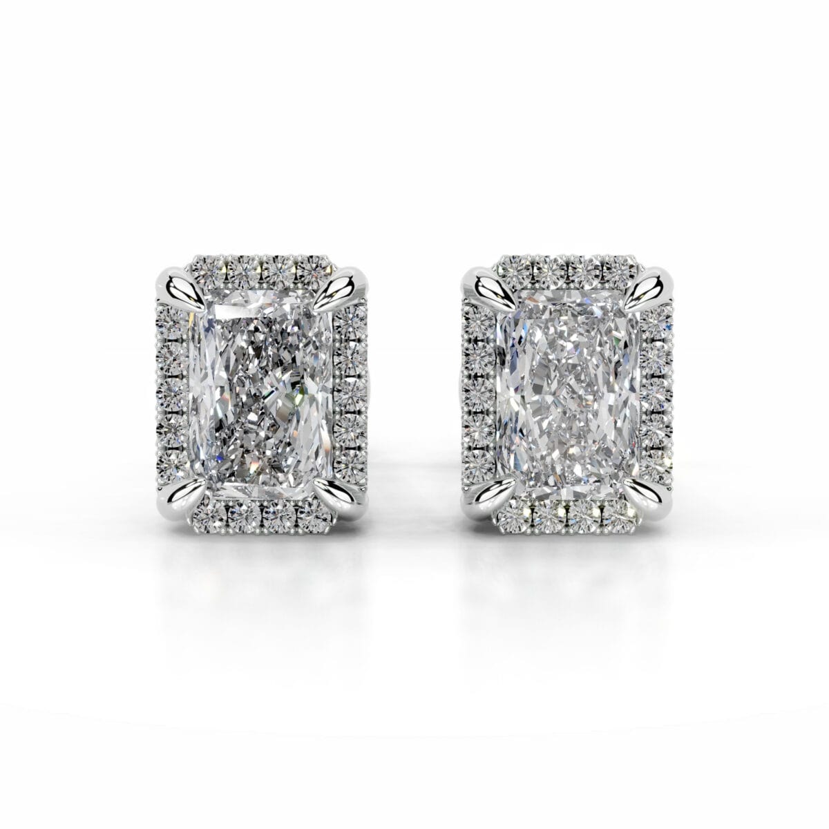 ophelia oval brilliant halo stud earrings lab grown diamond earrings igi e/vs vvs/ex (复制)
