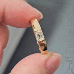 architect unisex minimalist emerald cut lab grown diamond band ring