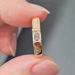 architect unisex minimalist emerald cut lab grown diamond band ring