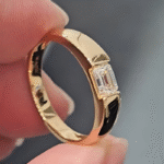 architect unisex minimalist emerald cut lab grown diamond band ring