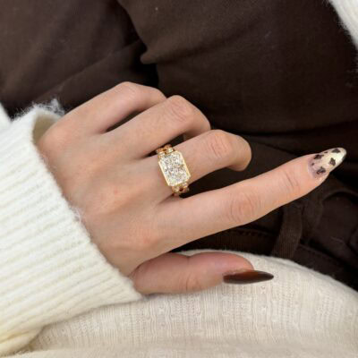athena radiant cut lab diamond double chain ring