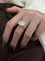 athena radiant cut lab diamond double chain ring