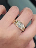 athena radiant cut lab diamond double chain ring