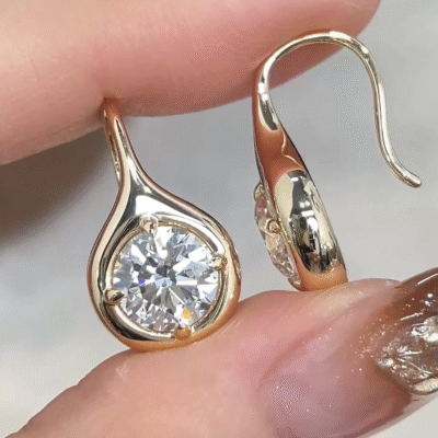 aurelia 3ct total lab grown diamond drop earrings | old money bubble bezel style