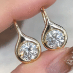 aurelia 3ct total lab grown diamond drop earrings | old money bubble bezel style