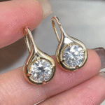 aurelia 3ct total lab grown diamond drop earrings | old money bubble bezel style