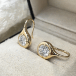 aurelia 3ct total lab grown diamond drop earrings | old money bubble bezel style