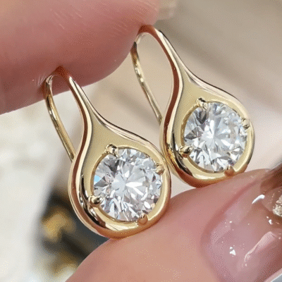 aurelia 3ct total lab grown diamond drop earrings | old money bubble bezel style