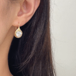 aurelia 3ct total lab grown diamond drop earrings | old money bubble bezel style