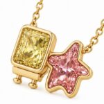 best friends forever necklace spongebob & patrick lab grown diamond pendant necklace