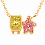 best friends forever necklace spongebob & patrick lab grown diamond pendant necklace