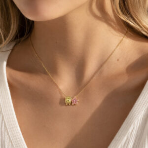 best friends forever necklace spongebob & patrick lab grown diamond pendant necklace