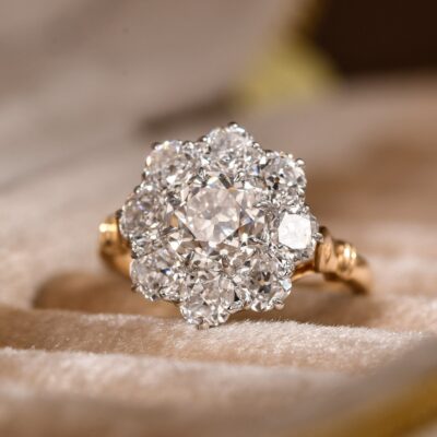 vintage european royal style marquise lab diamond engagement ring – filigree ring in 14k / 18k gold (复制)