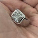 kael asscher cut lab diamond signet ring old money bezel set statement