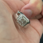 kael asscher cut lab diamond signet ring old money bezel set statement