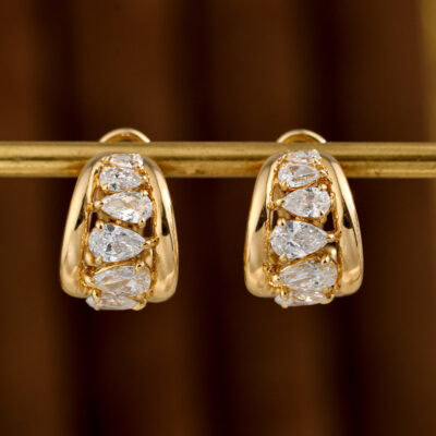 seraphina lab grown diamond hoop earrings | gradient teardrop cut