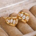 seraphina lab grown diamond hoop earrings | gradient teardrop cut
