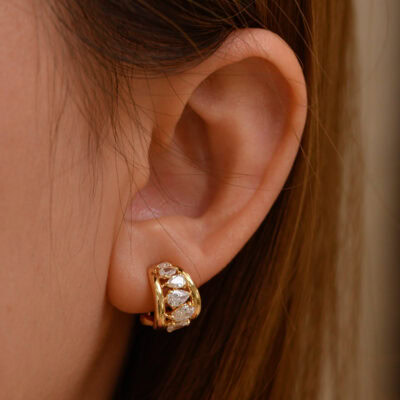 seraphina lab grown diamond hoop earrings | gradient teardrop cut