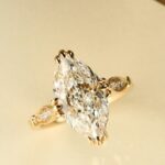 vintage european royal style marquise lab diamond engagement ring – filigree ring in 14k / 18k gold