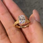 vintage floral engraved lab diamond ring cushion/oval/radiant cut in 14k / 18k gold