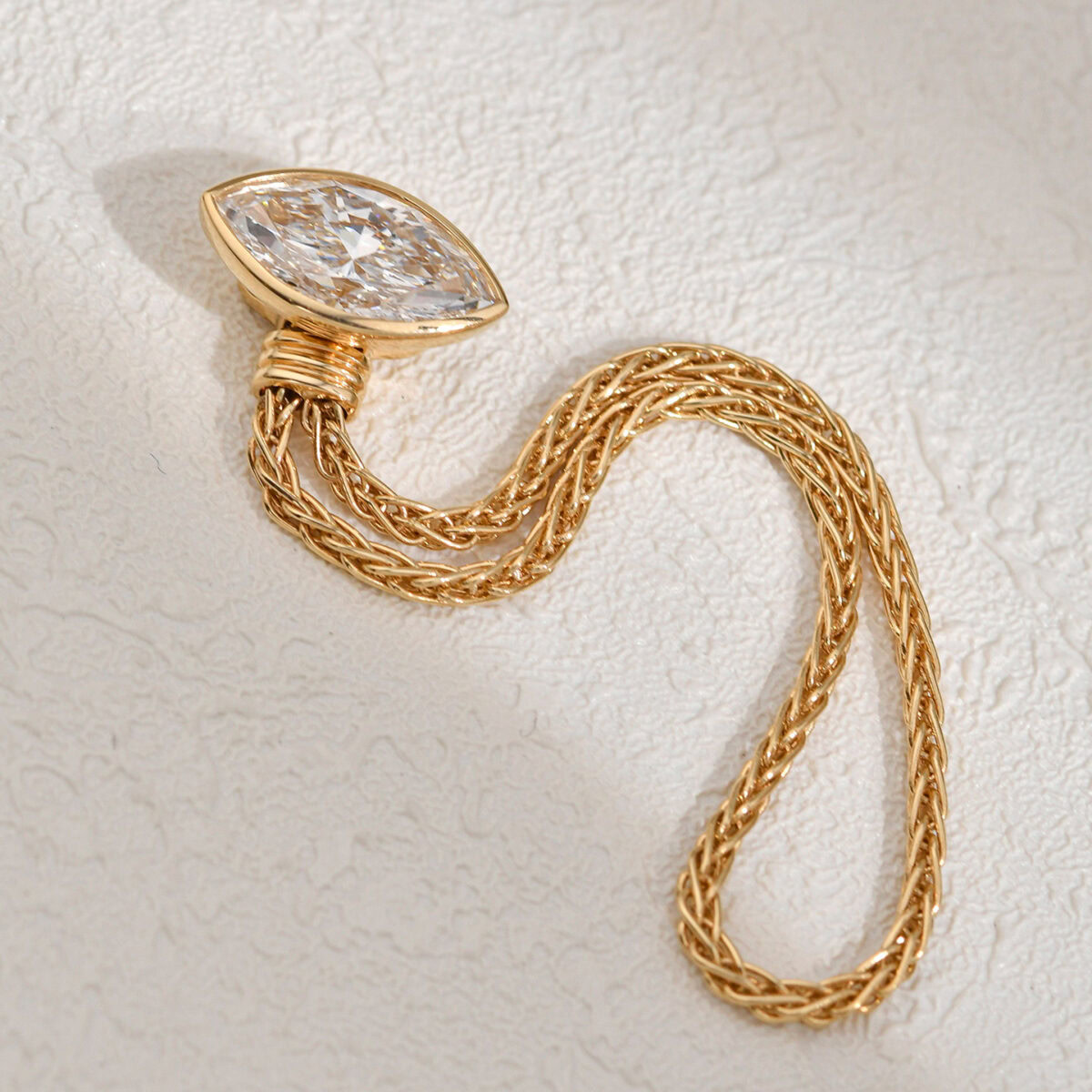 vintage marquise soft chain lab diamond ring
