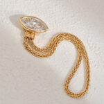 vintage marquise soft chain lab diamond ring