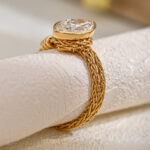 vintage marquise soft chain lab diamond ring