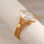 vintage marquise soft chain lab diamond ring