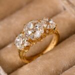 edwardian revival old european cut lab diamond cluster ring – vintage floral halo statement ring in 14k / 18k gold