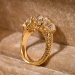edwardian revival old european cut lab diamond cluster ring – vintage floral halo statement ring in 14k / 18k gold