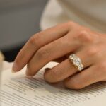 edwardian revival old european cut lab diamond cluster ring – vintage floral halo statement ring in 14k / 18k gold
