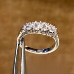 vintage scrollwork five stone lab diamond ring– 1.5ct antique style gold band in 14k / 18k gold