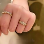 vintage scrollwork five stone lab diamond ring– 1.5ct antique style gold band in 14k / 18k gold