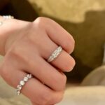 vintage scrollwork five stone lab diamond ring– 1.5ct antique style gold band in 14k / 18k gold