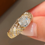 0444 seraphina 1.5ct cushion lab diamond twisted wing ring statement engagement ring