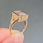 aurora vintage milgrain radiant cut lab diamond ring | 1ct e vs igi certified solid 14k/18k yellow gold engagement ring