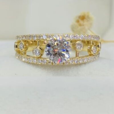 isadora lab grown diamond open gallery band ring – vintage glamour meets modern sparkle2